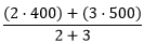 Weighted mean of lines Weighted mean of lines